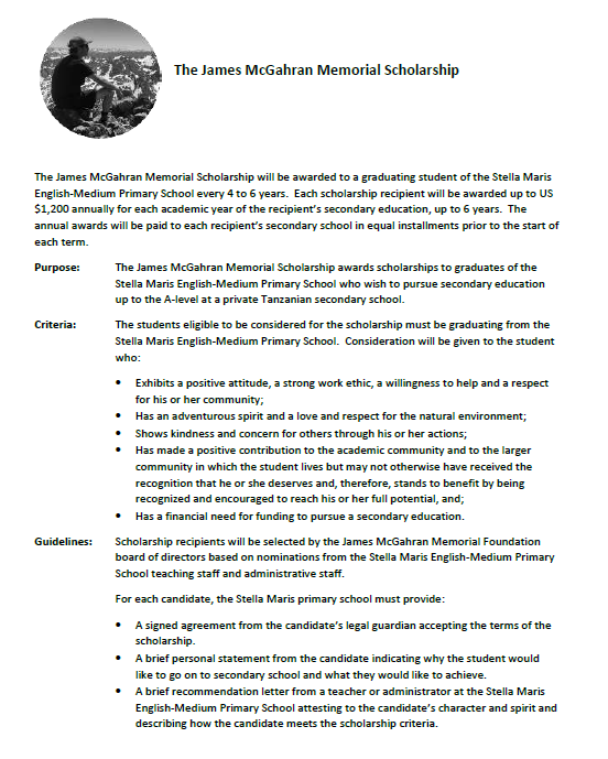 Scholarship Criteria